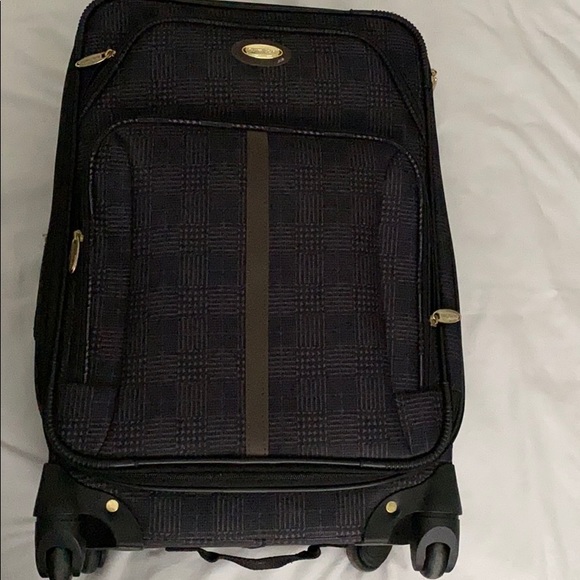 Carryon suitcase- blue and brown - Picture 1 of 7